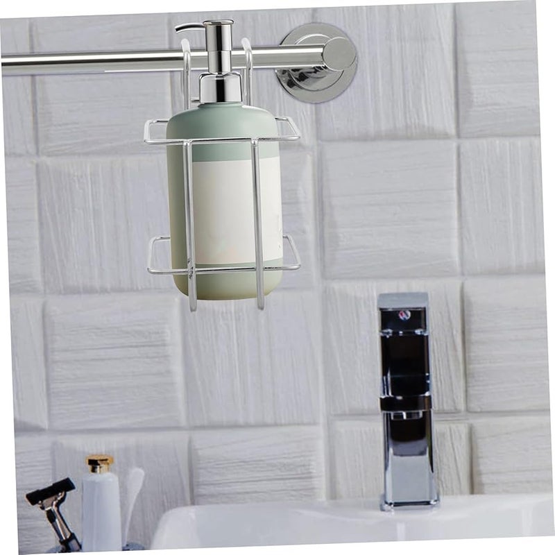 Stainless Steel Soap Dispenser Holder No Drilling Required Rustproof Wall Mounted Organizer - Image 5